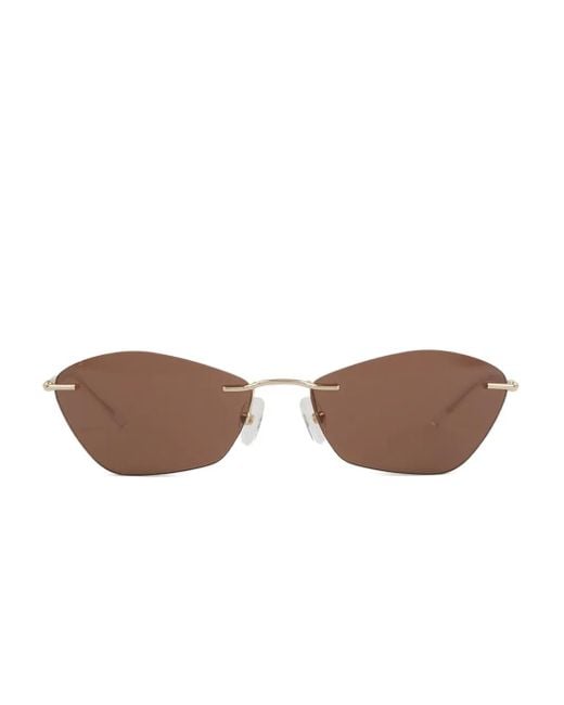 メンズ Alexander McQueen キャットアイ サングラス Brown