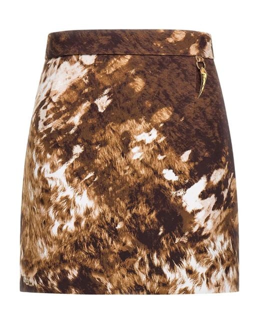 Roberto Cavalli Brown Appaloosa-Print Mini Skirt