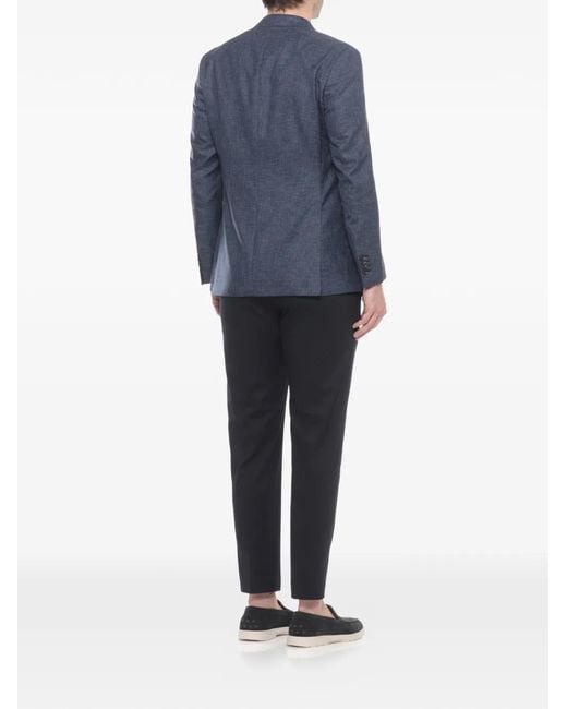Latorre Blue Houndstooth Wool Blazer for men