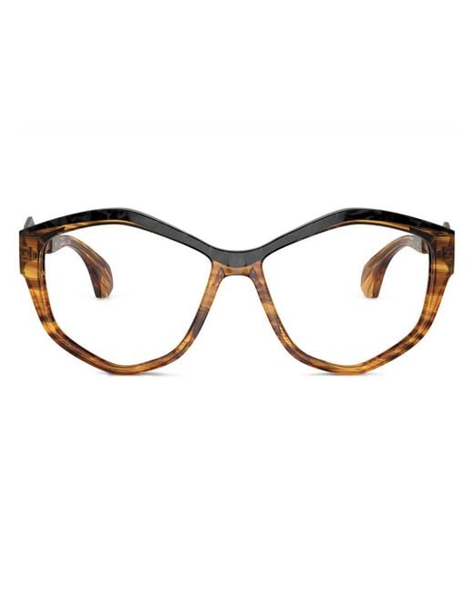 Alain Mikli Brown Geometric-Frame Glasses