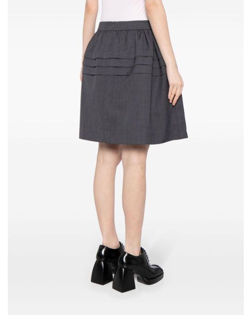 ShuShu/Tong Black A-line Midi Skirt