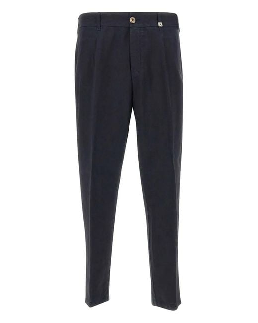Myths Blue Single-Pleat Wool Trousers for men