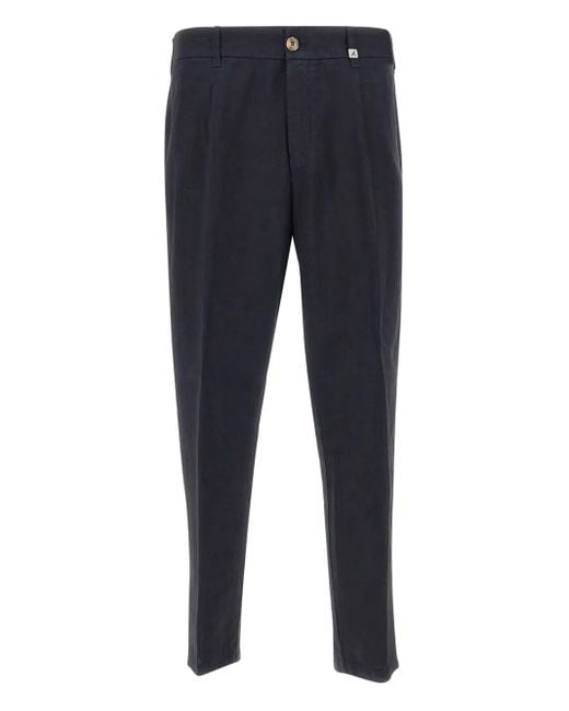 Myths Blue Single-Pleat Wool Trousers for men