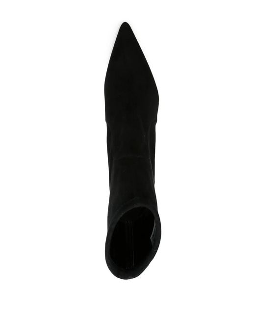 Stuart Weitzman Black 80Mm Suede Ankle Boots