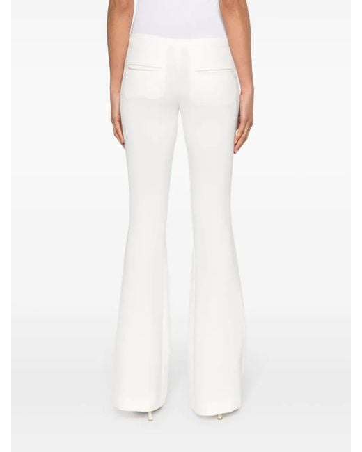 Courreges White Logo-Embroidered Bootcut Trousers
