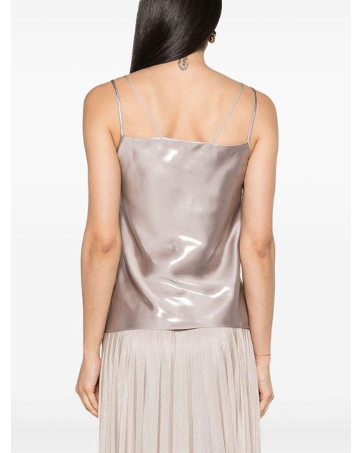 Boss Multicolor V-Neck Metallic-Sheen Tank Top