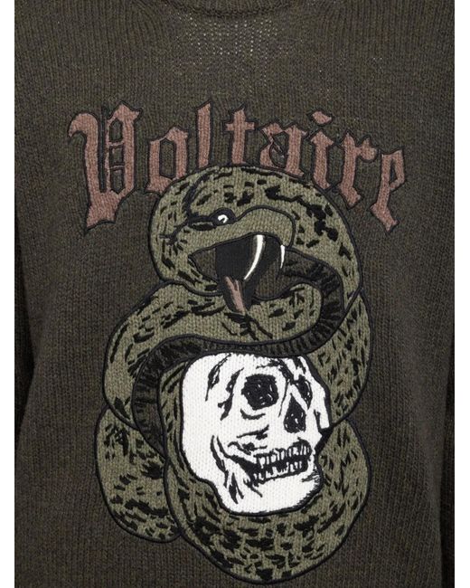 Zadig & Voltaire Green Marko Snake-Motif Sweater for men