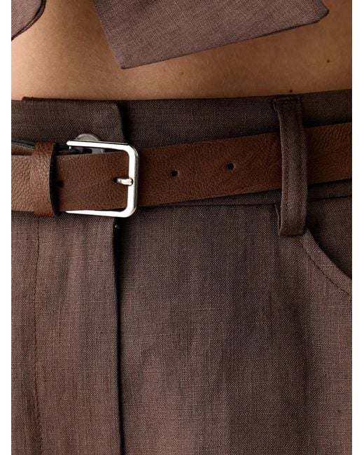 ViCOLO Brown Belted Turn-Up Shorts
