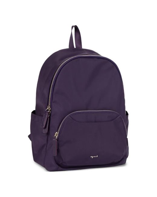 Agnes B. Purple Zip Backpack
