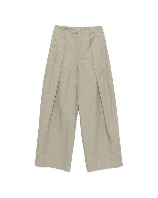 Drykorn White Threw Pleated Wide-Leg Trousers