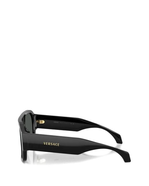 Versace Black Medusa Head Geometric-Frame Sunglasses for men