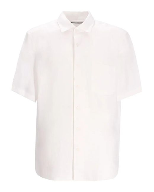 Boss White Short-Sleeve Button-Up Shirt for men