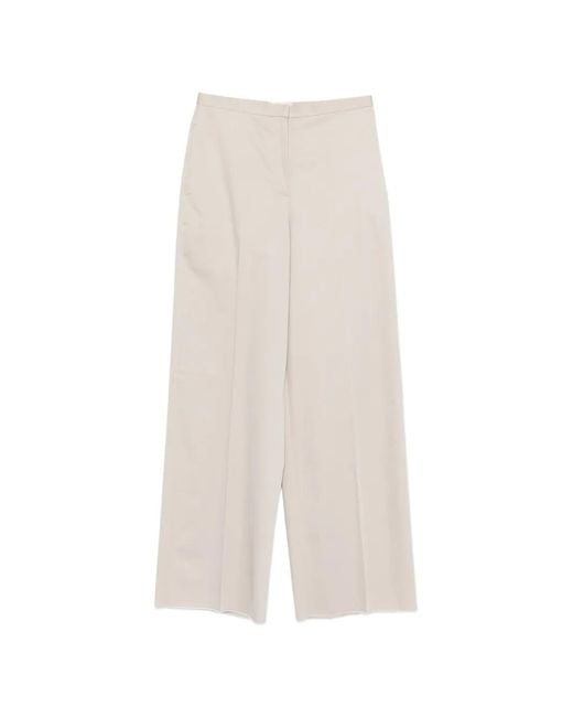Agnona White Zip-Fastening Pocket Trousers