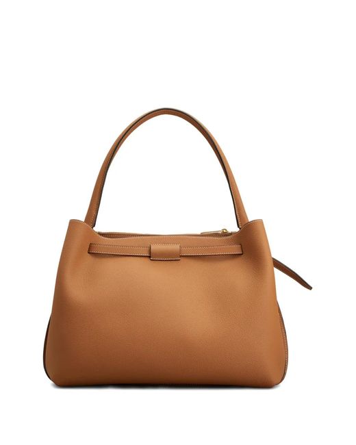 Tod's Brown Small T Timeless Tote Bag