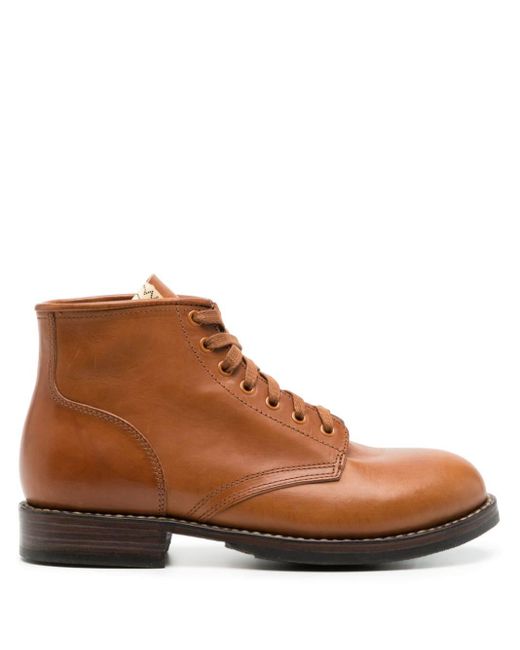 Visvim Brown Brigadier Leather Ankle Boots for men