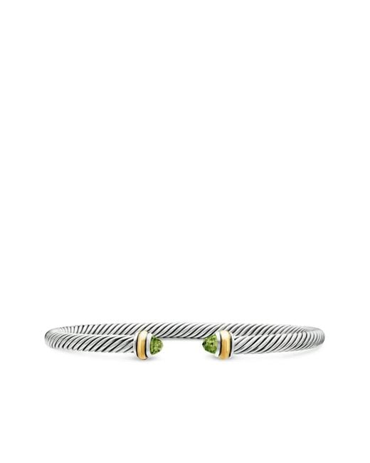 David Yurman White 18Kt And Sterling Classic Cable Bracelet (4Mm)
