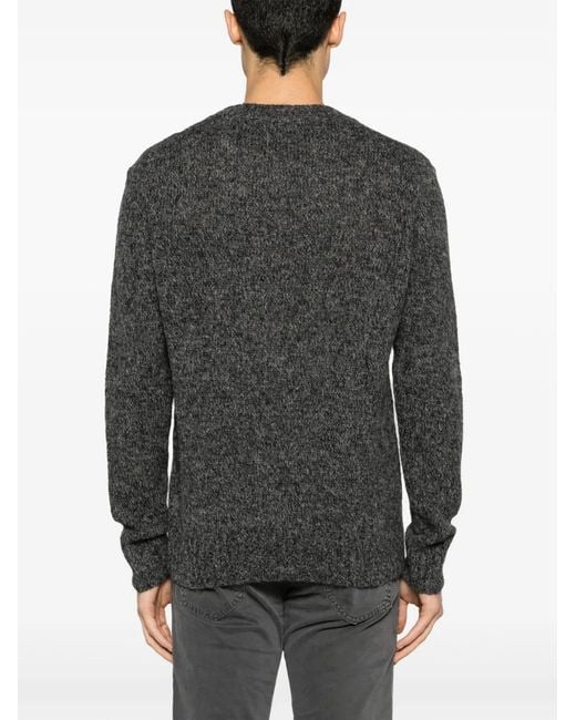 Lardini Gray Fisherman's-Knit Mélange Jumper for men