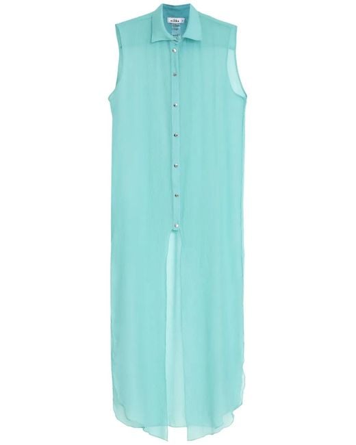 Amir Slama Blue Silk Beach Dress