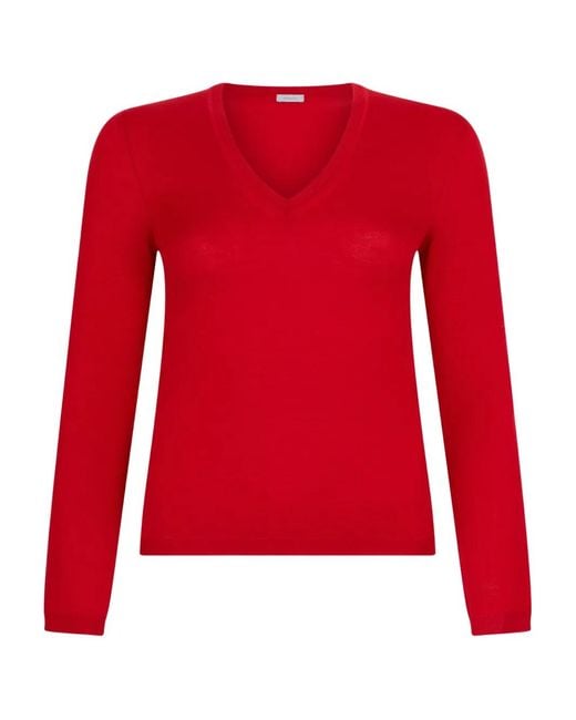 Malo Red V-Neck Top