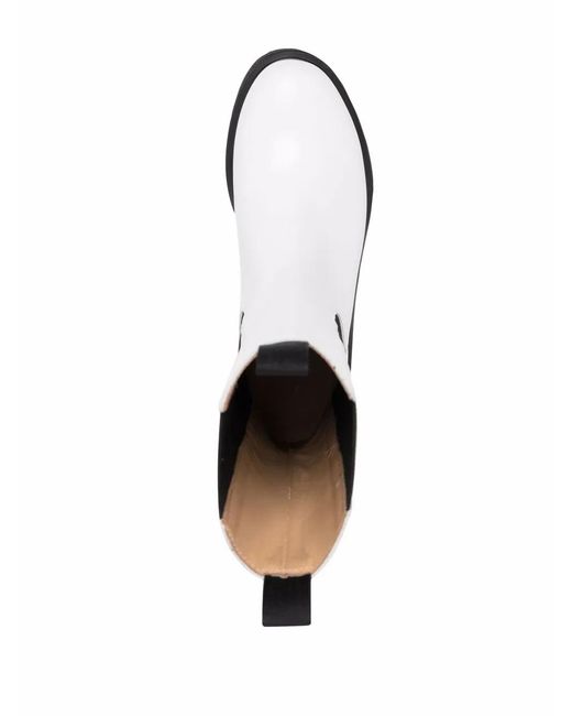 Scarosso White Naomi Leather Boots