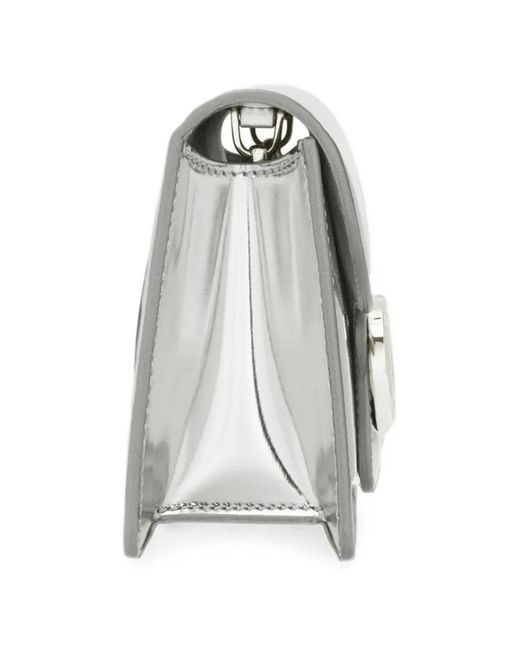 Ferragamo White Mini Crystal-Embellished Clutch Bag