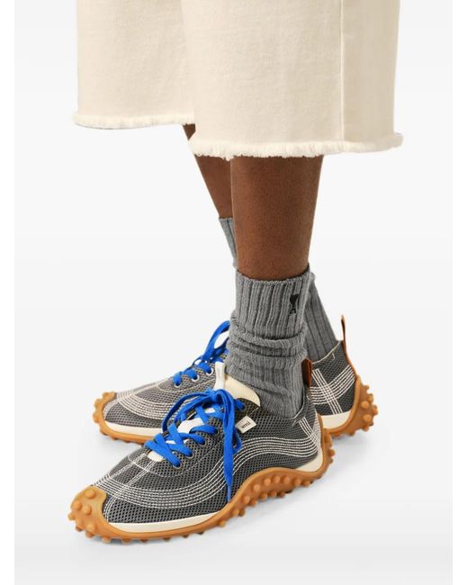 AMI White Cotton Three-Pack Socks With Ami De Coeur