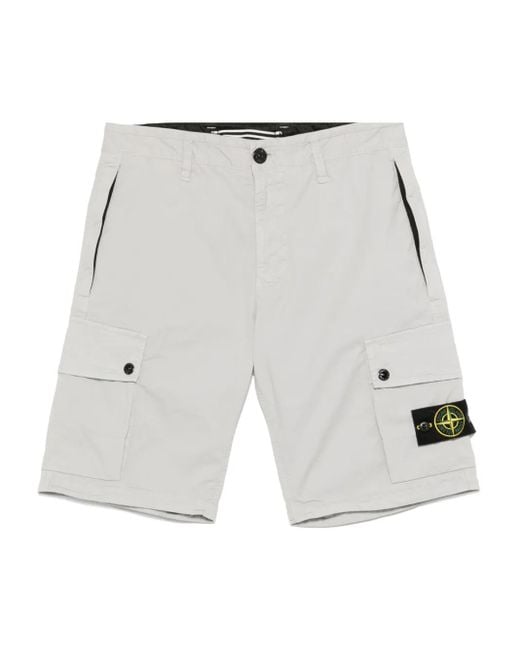Stone Island Schmale Cargo-Shorts in White für Herren