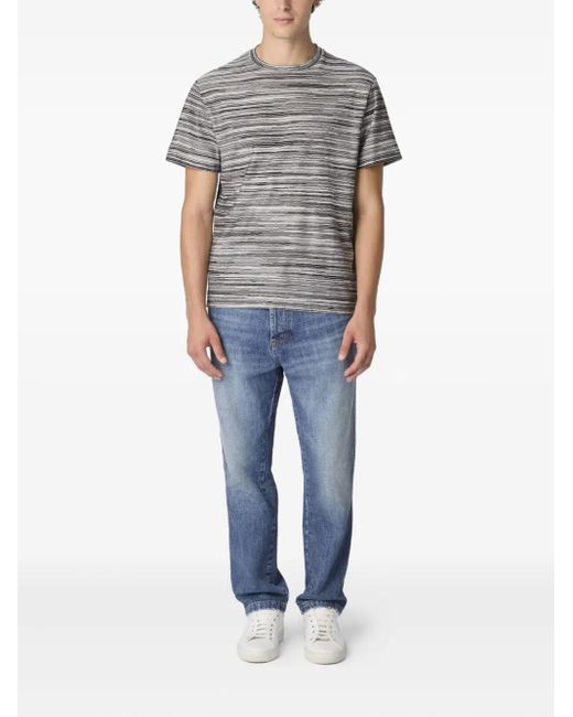 Missoni Gray Striped Crew-Neck T-Shirt for men