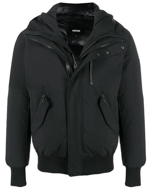 Mackage Black Dixon Hooded Down Jacket for men
