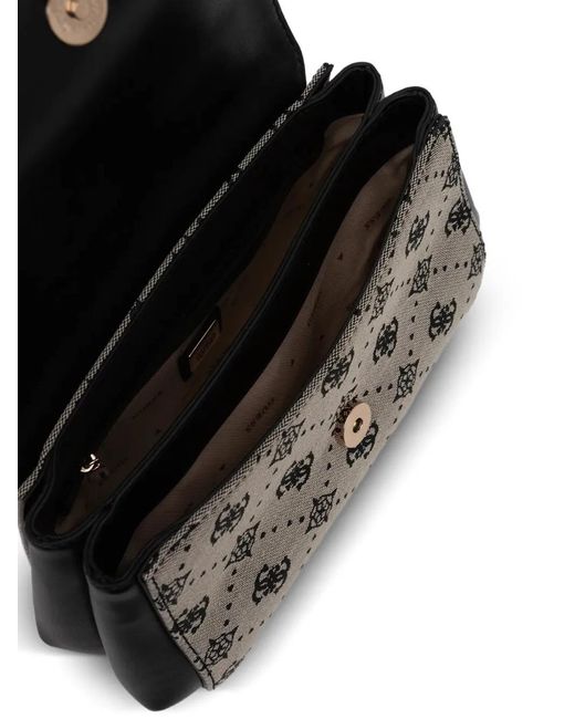 Guess Black Melinda Logo-Print Chain Tote Bag