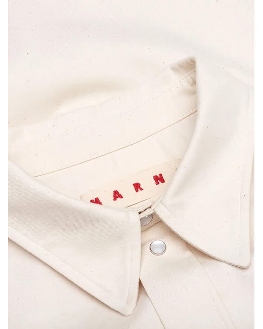 Marni White Logo-Plaque Shirt for men
