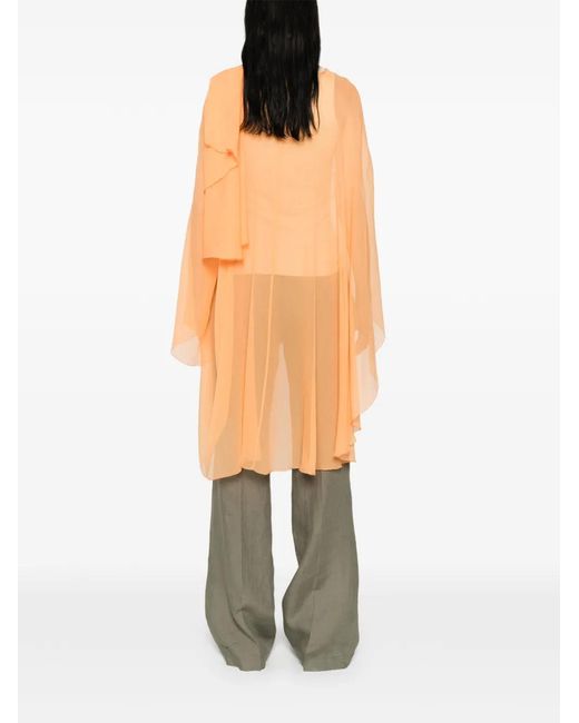 Ermanno Scervino Orange Ruffled Cape