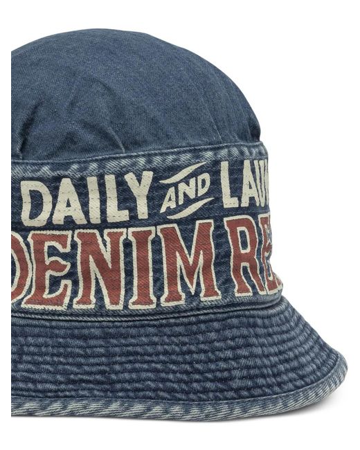 Kapital Blue Lettering Bucket Hat for men
