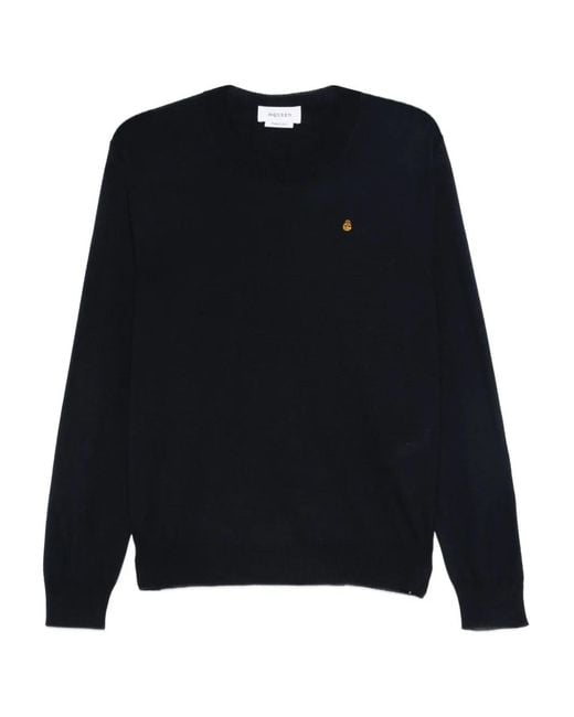 McQueen Blue Crew-Neck Sweater for men