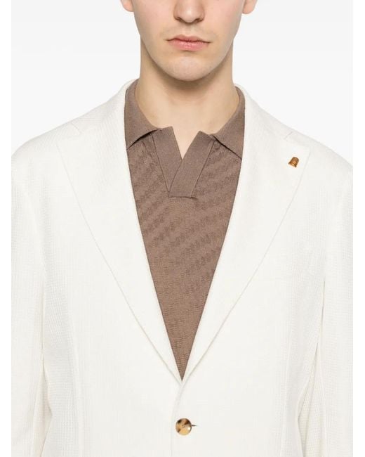 Latorre White Textured Tailored Blazer for men
