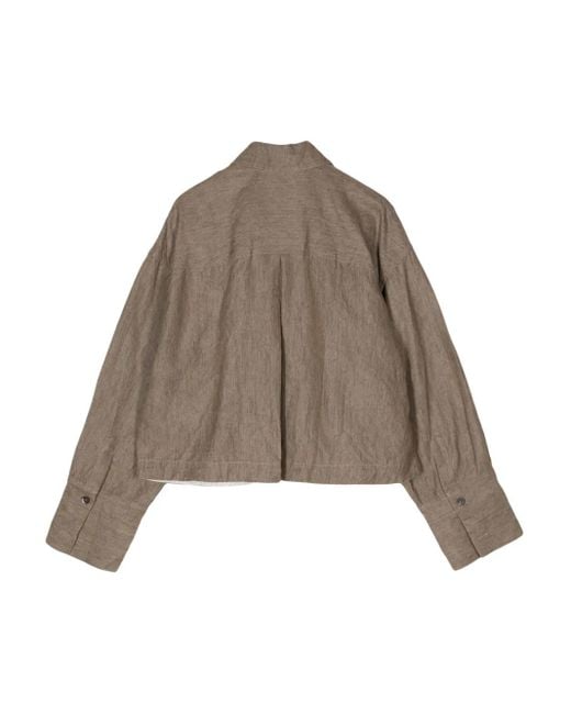 Forme D'expression Brown Mélange-Effect Drop-Shoulder Jacket
