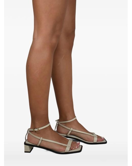 ANEST COLLECTIVE White Crossover Linea Leather Sandals