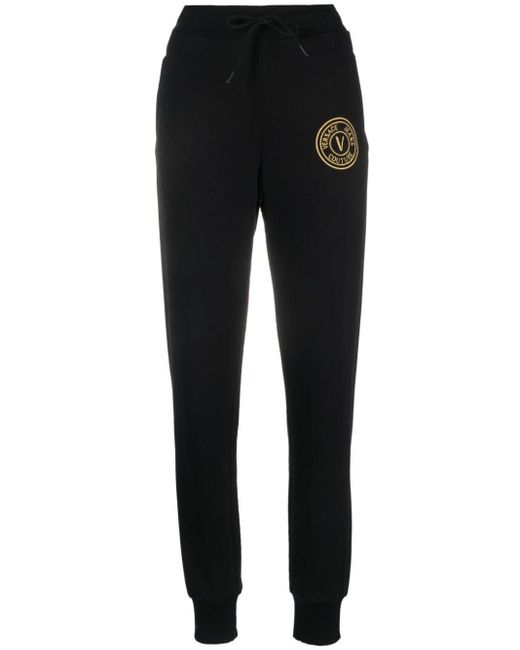Pantalones de chándal con logo bordado Versace de color Black