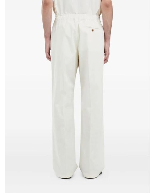 Ferragamo White Elasticated Tailore Trousers for men