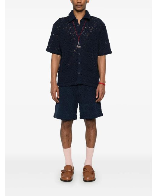 Daily Paper Blue Lace Shield Shorts for men