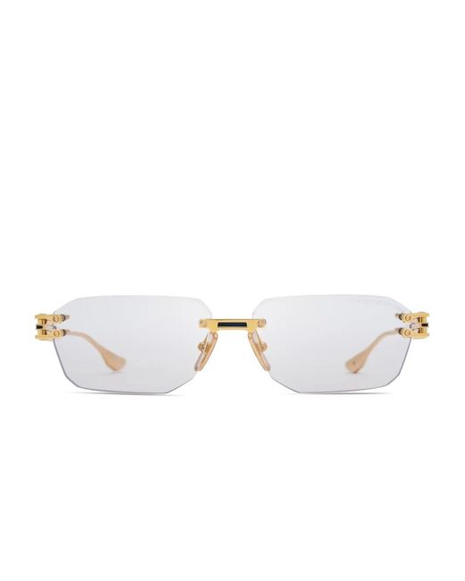 Dita Eyewear White Geometric-Frame Sunglasses