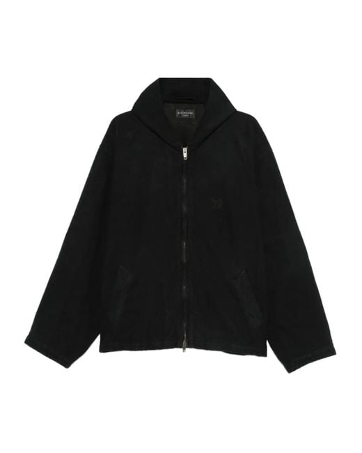 Veste Zippée À Capuche Balenciaga en coloris Black