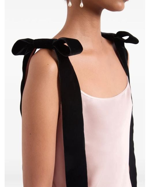 Nina Ricci Pink Bow-Detail Satin Midi Dress