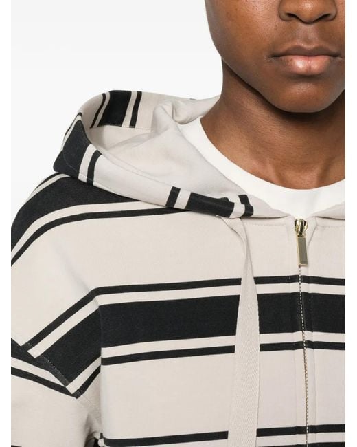 Max Mara White Striped Cotton Hoodie