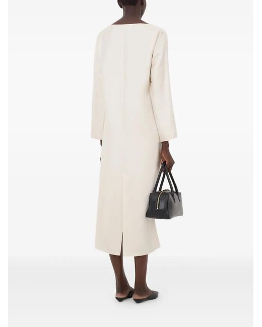 Loulou de Saison White Zoya Draped Midi Dress