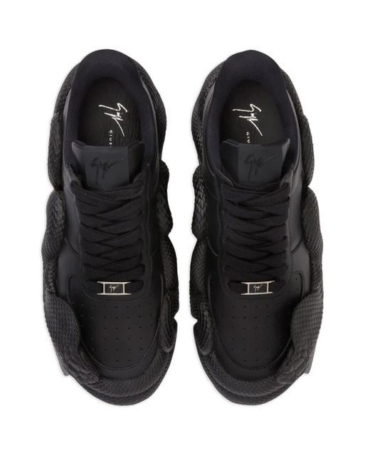 Giuseppe Zanotti Black Cobras 3D-Detail Low-Top Sneakers for men