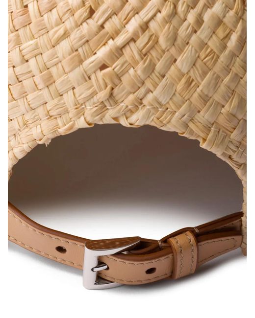 Prada Natural Raffia Baseball Cap