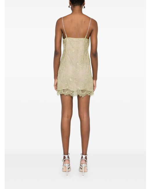Blumarine Natural Corded-Lace Mini Dress