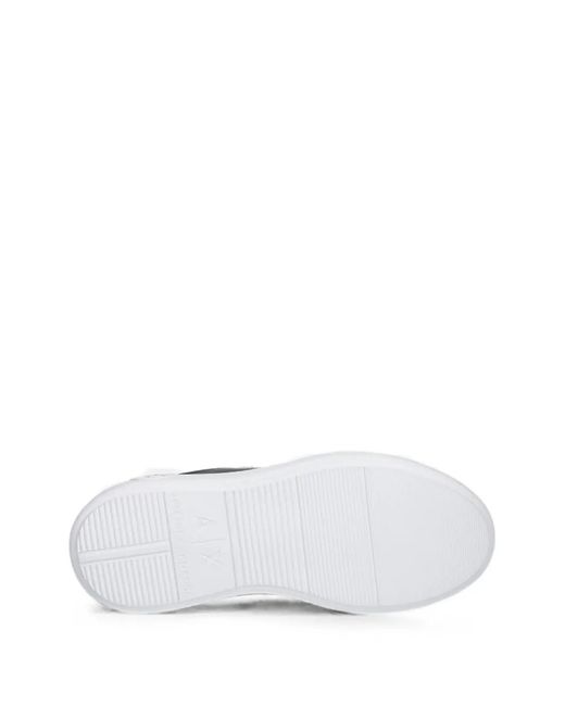ARMANI EXCHANGE Black Logo-Print Platform Sneakers