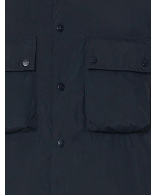 Peuterey Blue Patch-Pocket Overshirt for men